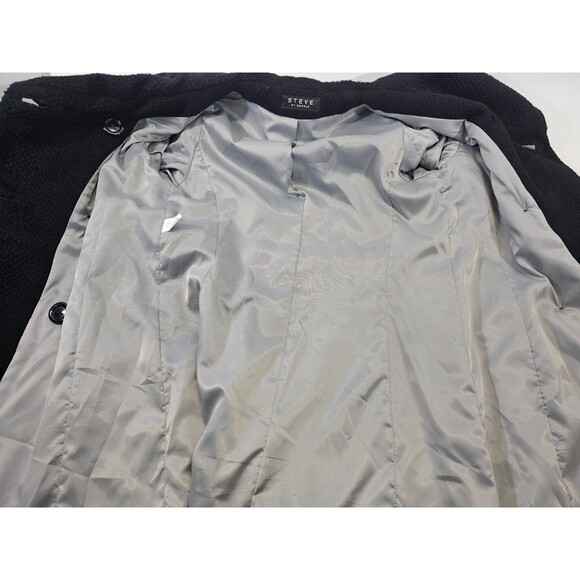 Searle 6 Wool Alpaca Winter Trench Overcoat Long Coat Black Designer warm EUC - Picture 6 of 8